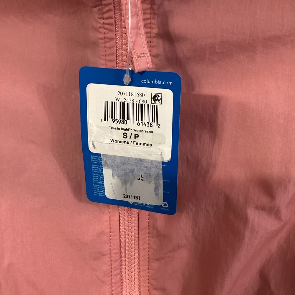 Columbia Womens Time is Right Windbreaker Jacket Coral Pink Size S - Picture 2 of 7